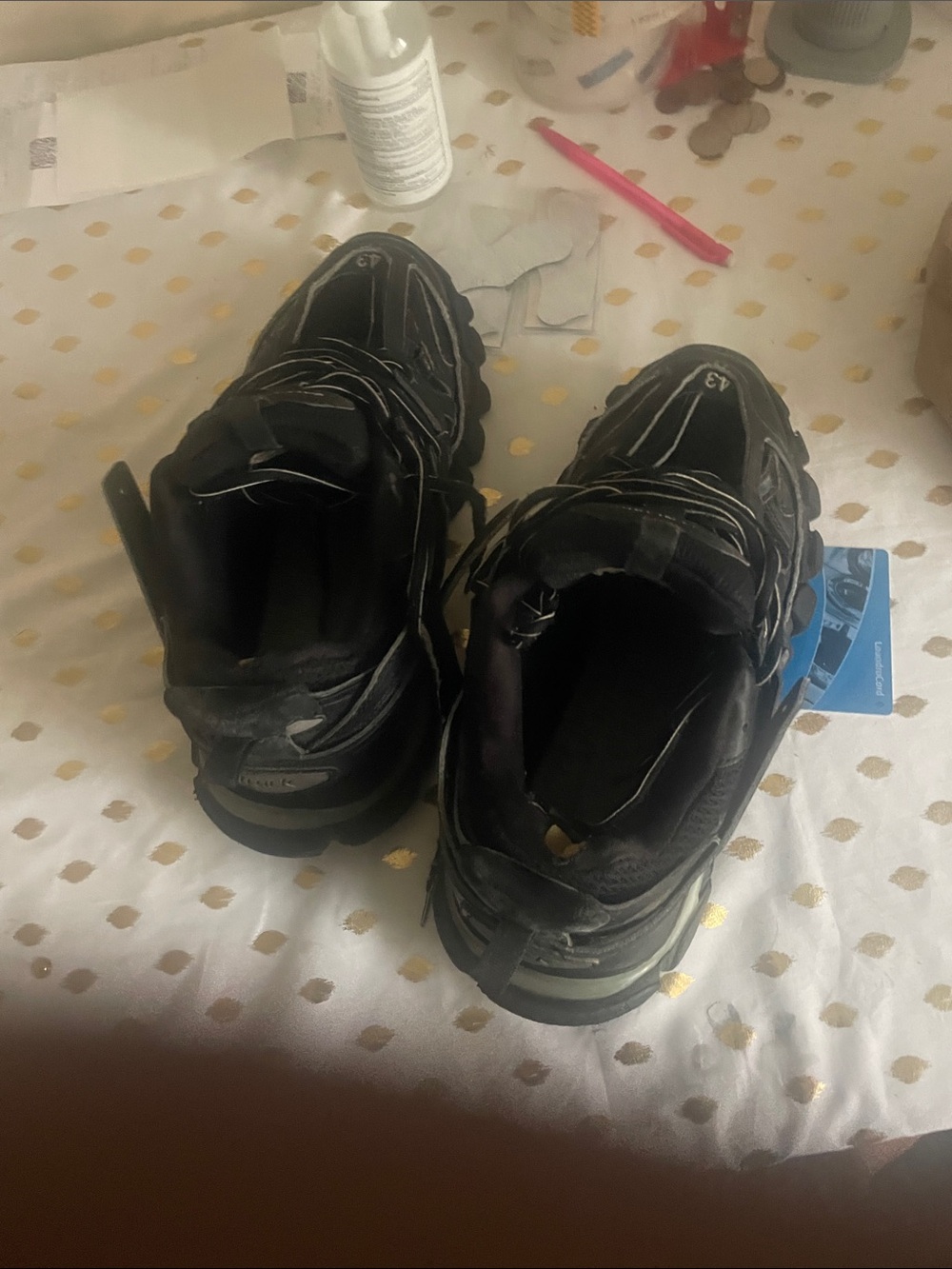 Balenciaga Black Men's Layered Runner Sneakers